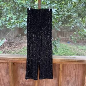 H&M Women's Black Sequined Pull On Pants Size S. NEW!